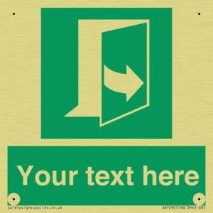 Custom sign safe condition door opens pulling left hand side